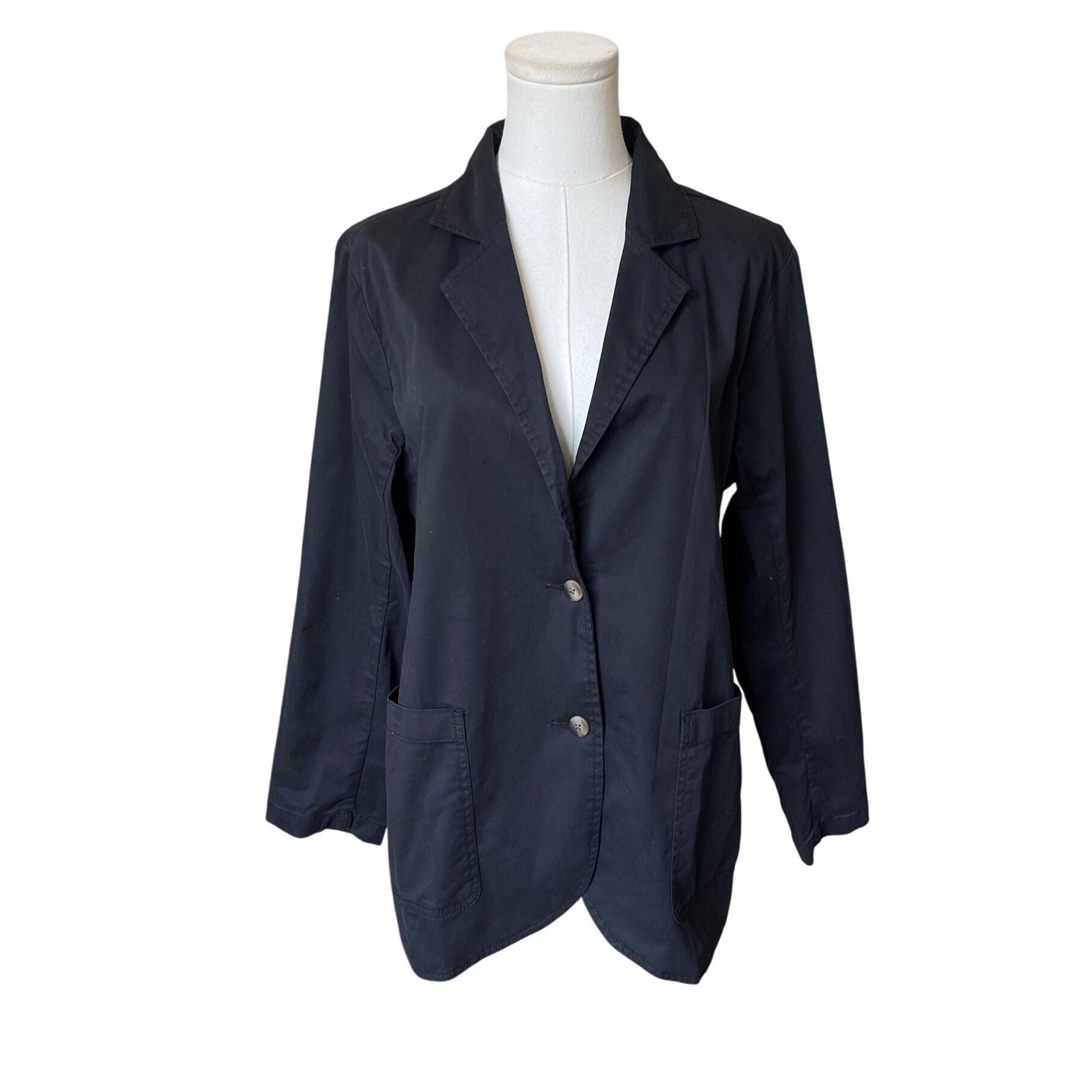 Pact Womens Organic Cotton Twill Blazer Jacket M Nwt Chore Minimalist Office